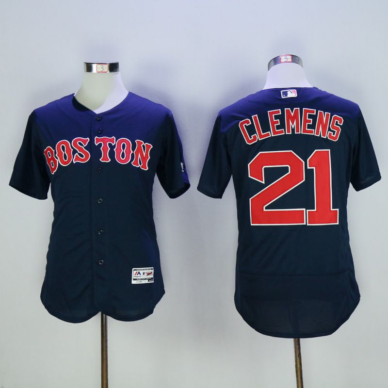 Men Boston Red Sox #21 Clemens Blue MLB Jerseys